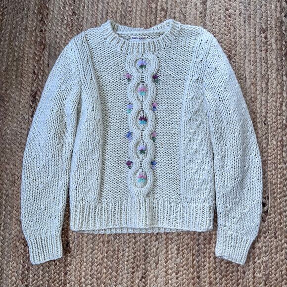 Other Sweaters - Vintage 80s hand knit cottage core sweater